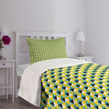 Abstract Colored Triangle Bedspread Set