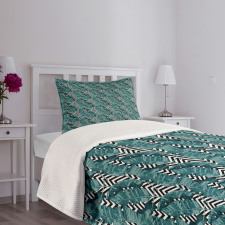 Rainforest Foliage Striped Bedspread Set