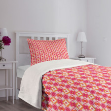 Geometric Ikat Inspired Design Bedspread Set