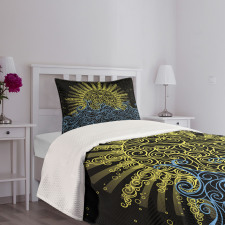 Wavy Ocean Summer Sky Motif Bedspread Set