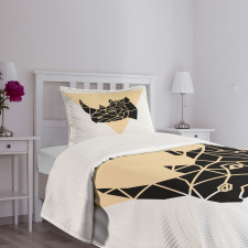 Angular Animal Design Graphic Bedspread Set