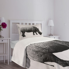 Polygonal Animal Line Art Bedspread Set