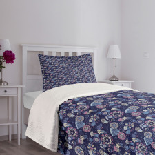 Doodle Style Corsage Pattern Bedspread Set