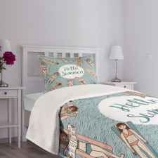 Girls and Woman Pool Bedspread Set