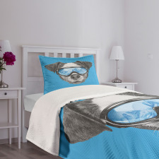 Skiing Cool Doggie Bedspread Set