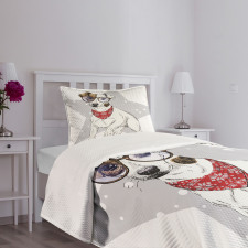 Sketch Style Terrier Bedspread Set