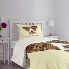 Dog in Smart Glasses Bedspread Set