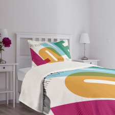 Vintage Colorful Letter Art Bedspread Set