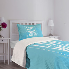 Modern Design Words in Frame Bedspread Set