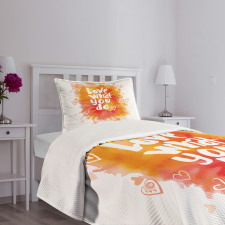 Warm Color Splash Message Bedspread Set