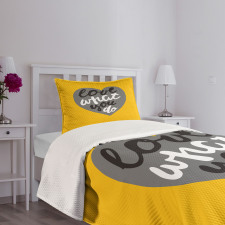 Greyscale Heart on Yellow Bedspread Set