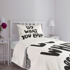 Classic Typeface Phrasal Bedspread Set