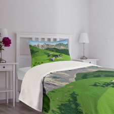 Alpine Mountains Meadow Bedspread Set