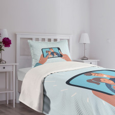 Motherhood Illustration Bedspread Set