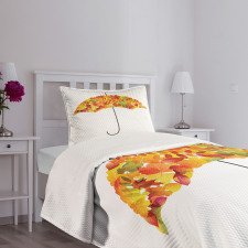 Abstract Umbrella Fall Leaves Bedspread Set