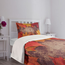 Bunch of Autumn Leaves Wood Bedspread Set