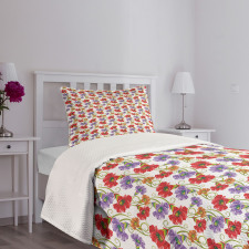 Vivid Flowers Art Bedspread Set