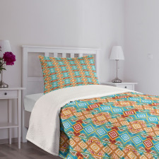 Colorful Tie Dye Geometric Bedspread Set