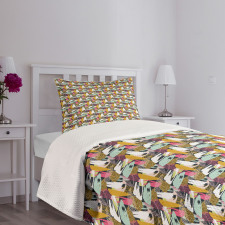 Contemporary Strokes Dots Bedspread Set