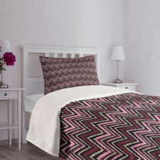 Abstract Bold Zigzags Art Bedspread Set