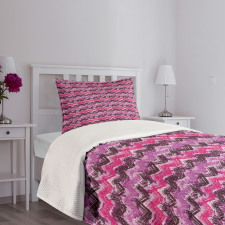 Chevron Splash Watercolor Bedspread Set