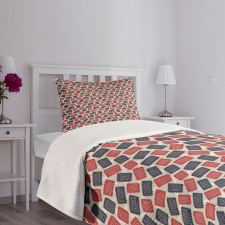 Spirals Jagged Rectangles Bedspread Set