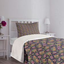 Abstract Pomegranate Floral Bedspread Set