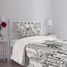 Street of New York Urban Sketch Bedspread Set