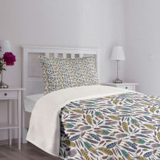 Vivid Feathers Doodle Hippie Bedspread Set