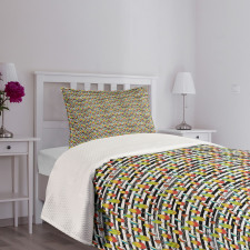 Exotic Feathers on Stripes Bedspread Set