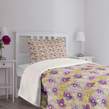 Vibrant Abstract Flowers Bedspread Set