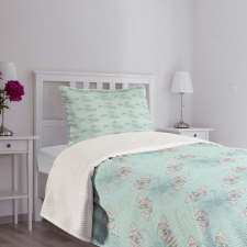 Vintage Flower and Butterfly Bedspread Set