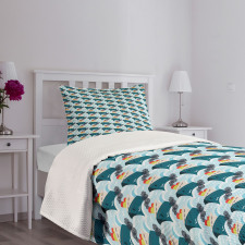 Ship Waves Circular Vapour Bedspread Set