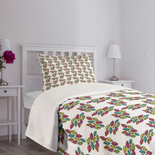 Spring Vibrant Colorful Leaves Bedspread Set