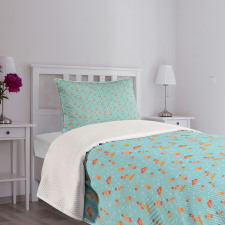 People Swimming Surfing Bedspread Set