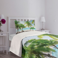 Palm Trees Island Shore Bedspread Set