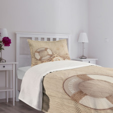 Life Buoy Wooden Sepia Bedspread Set