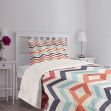 Zigzag Lines Stripes Bedspread Set