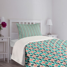 Bird Silhouette Like Motif Bedspread Set