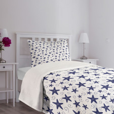 Starfish and Curls Pattern Bedspread Set