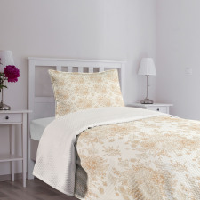Soft Monochrome Bouquet Bedspread Set