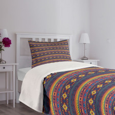 Colorful Folkloric Pattern Bedspread Set