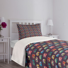 Retro Colorful Vans Bedspread Set