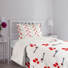 Parisian Dog and Balloons Bedspread Set