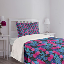 Tropic Leaves and Fruits Art Bedspread Set