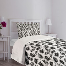 Retro Monochrome Foliage Art Bedspread Set