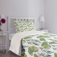 Foliage Water Lilies Bedspread Set