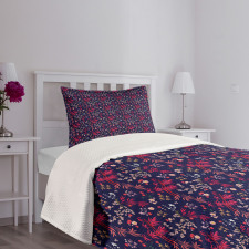 Bamboo and Flowers Art Bedspread Set