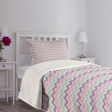 Pastel Tones Zigzags Bedspread Set