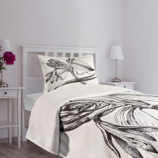 Vintage Engraved Flower Art Bedspread Set